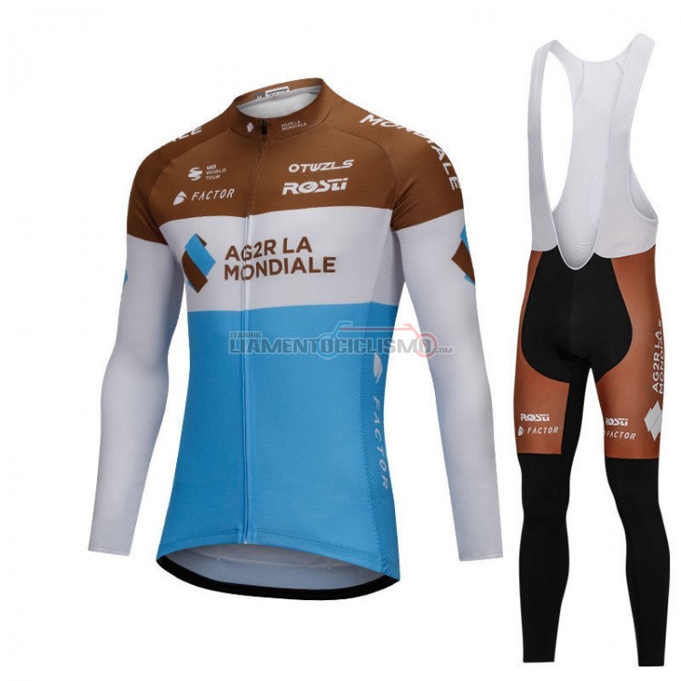 Abbigliamento Ciclismo Ag2rla ML 2018 Blu e Bianco